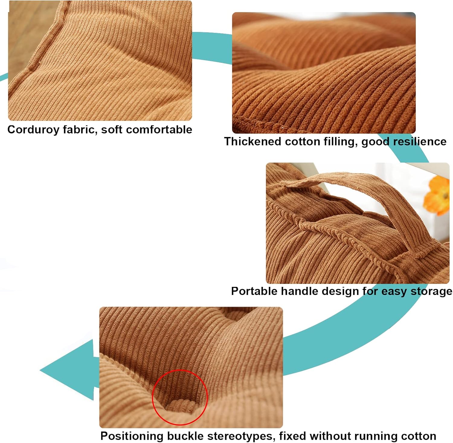 Breathable Chair Cushion with Handle and Non-Slip Design