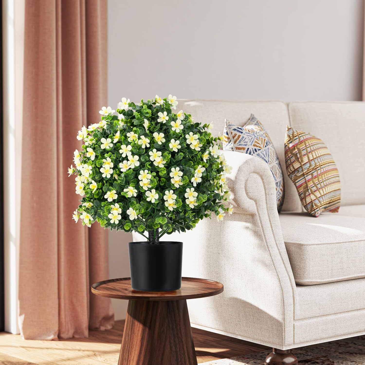 Goplus 215 Inch Artificial Boxwood Topiary Ball Tree Set of 2