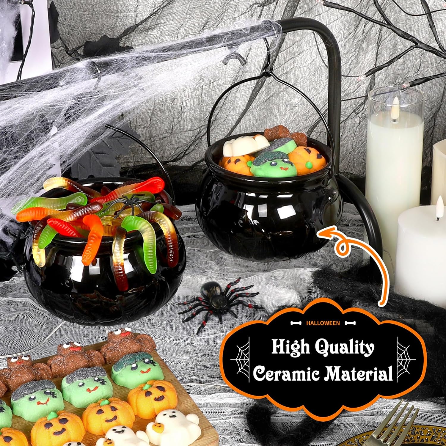 Halloween Witches Cauldron Serving Set 3 Pcs