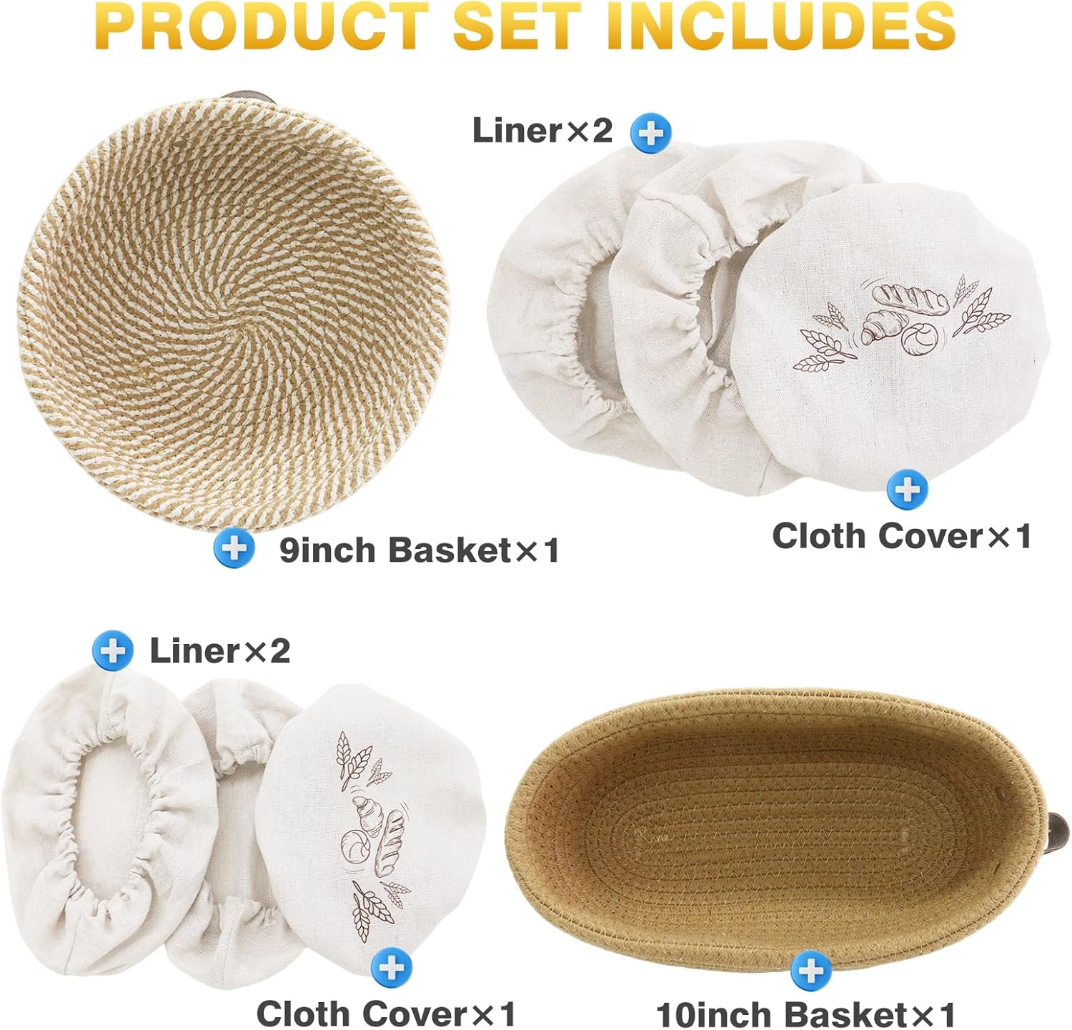 Nikkar Banneton Proofing Basket Set of 2
