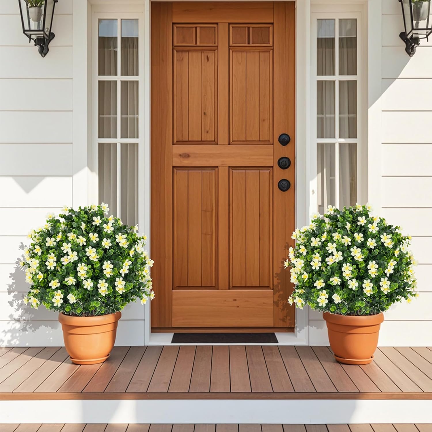 Goplus 215 Inch Artificial Boxwood Topiary Ball Tree Set of 2