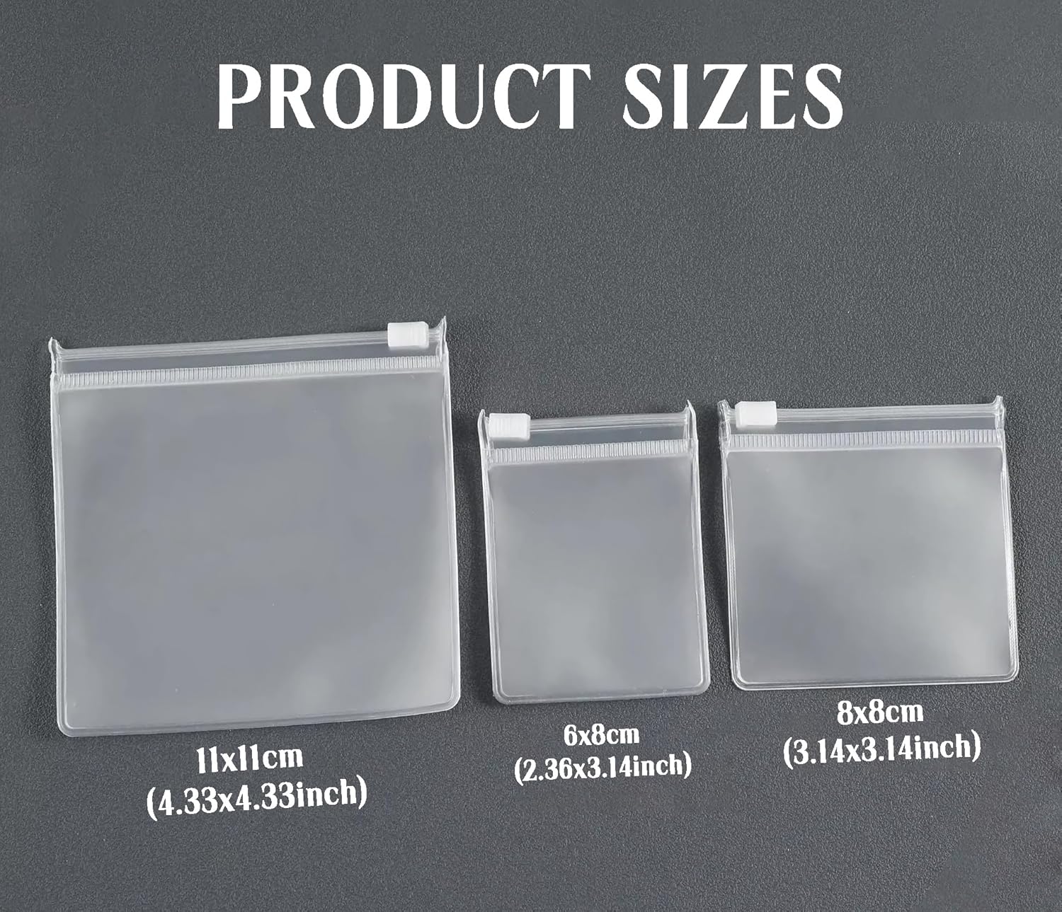 Customizable Frosted Jewelry Zipper Bags 8x8cm