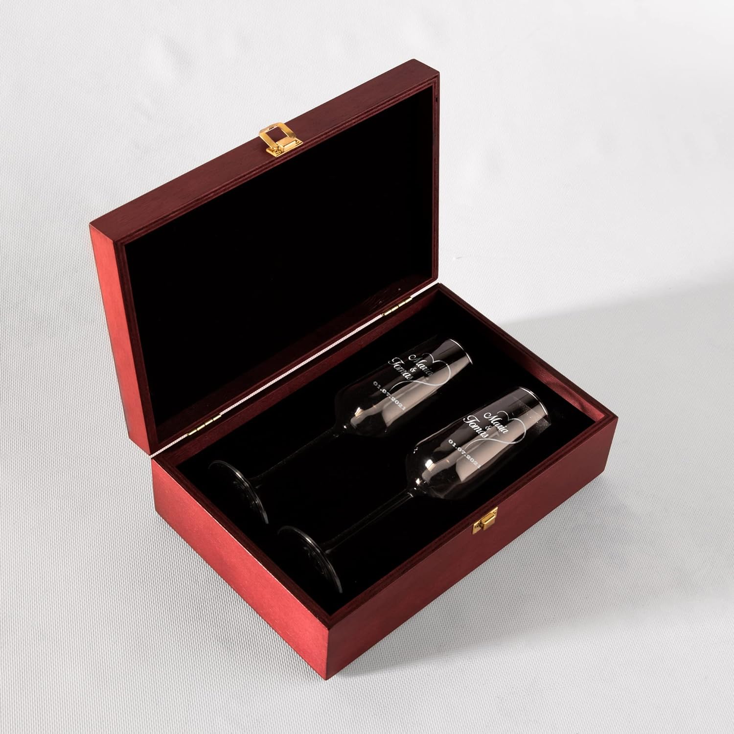 Personalized Champagne Flutes Set of 2 for Weddings