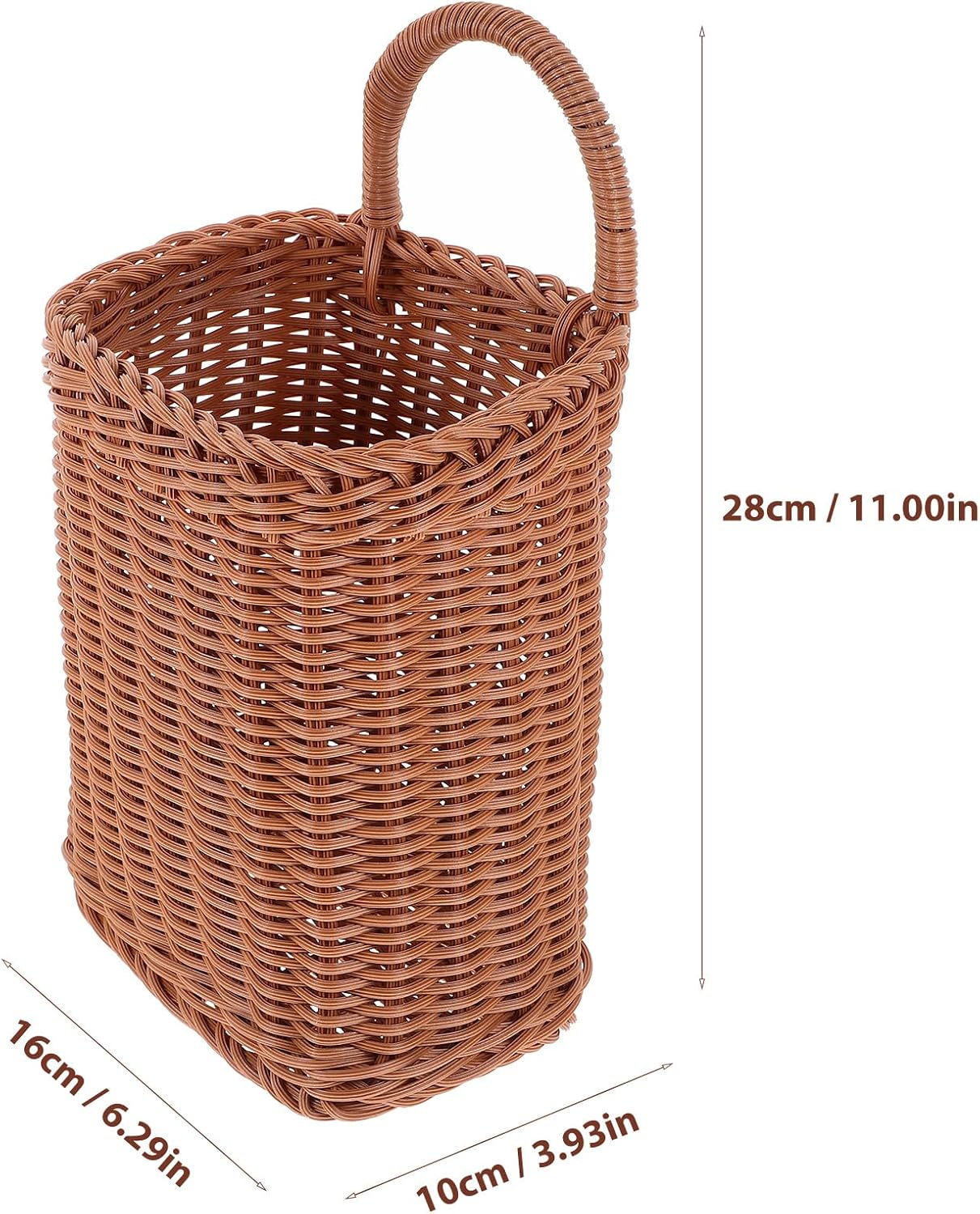 2pcs Square Woven Hanging Basket Set for Kitchen Living Room Storage