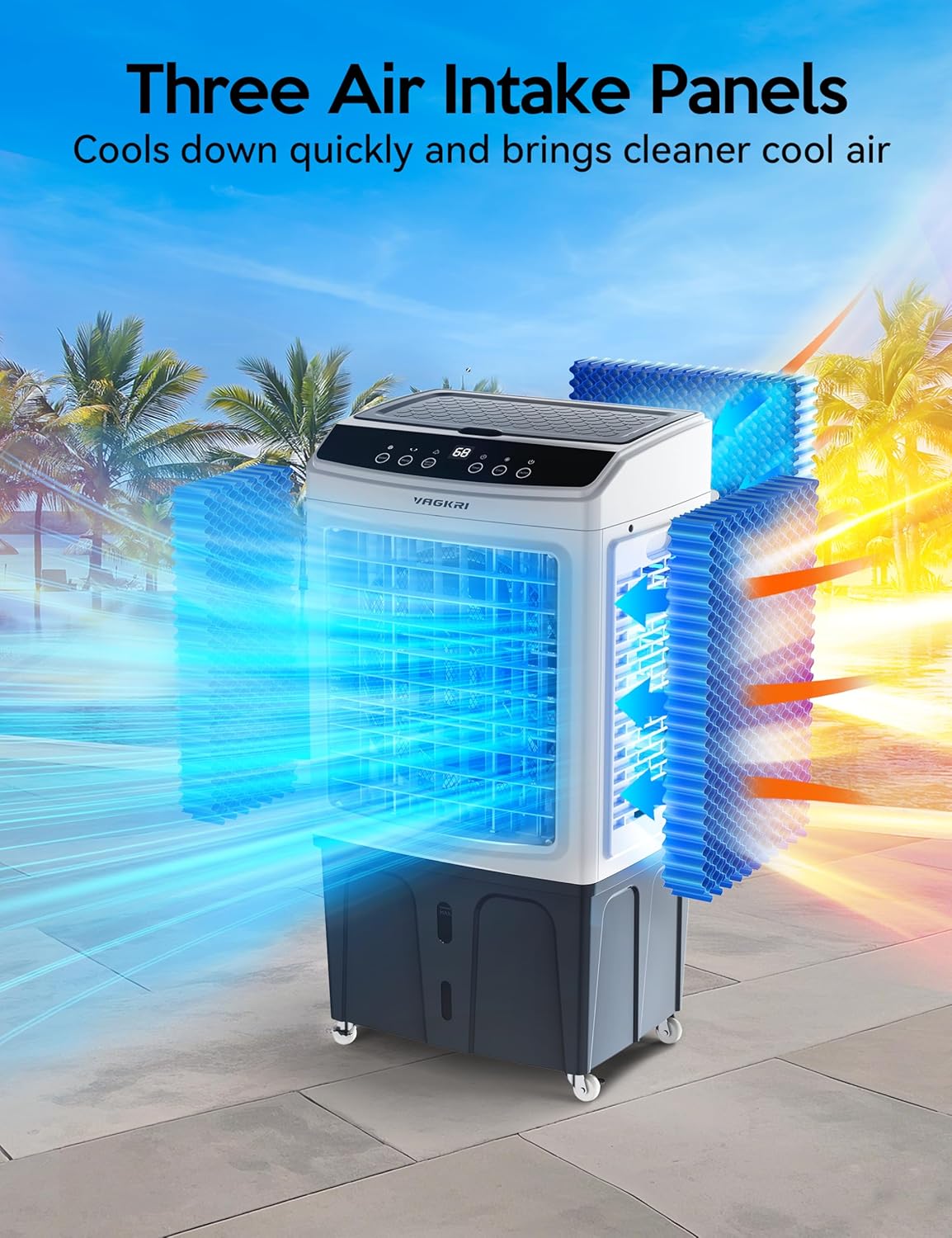 VAGKRI 35 Inch Evaporative Cooler with Remote Control