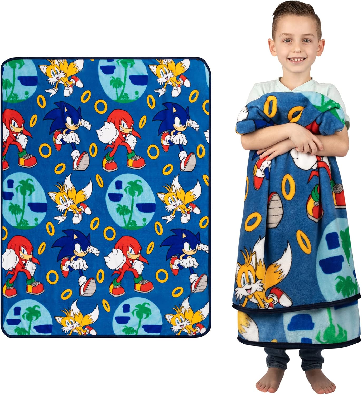 Franco Kids Plush Throw Blanket 46x60in Sonic The Hedgehog