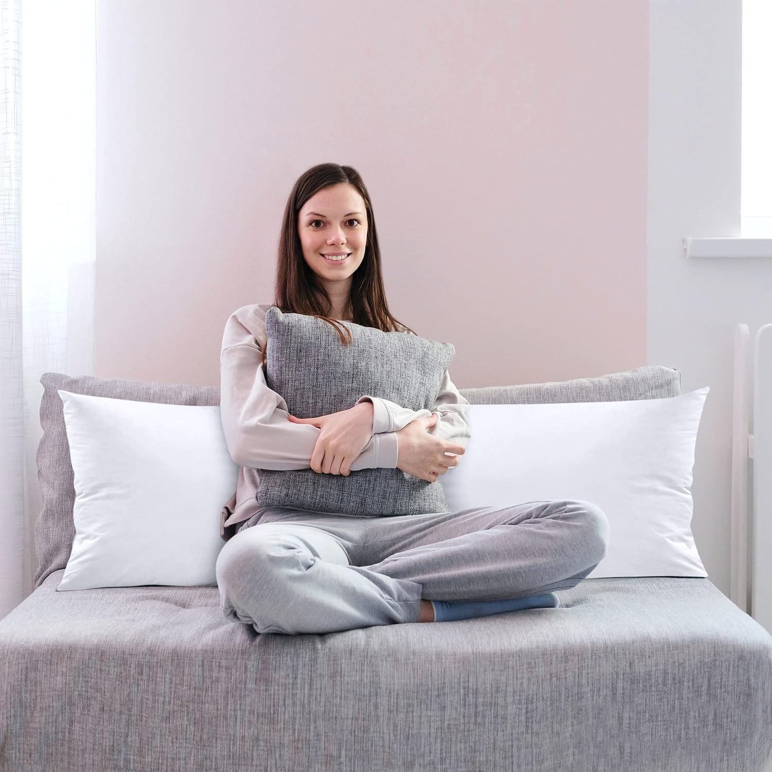 Utopia Bedding Full Body Pillow for Adults White 20 x 54 Inch
