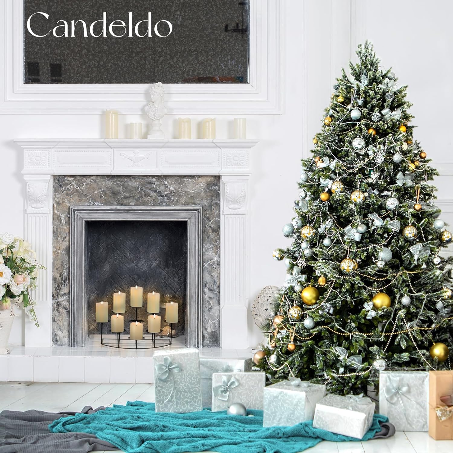 Candelardo Black Metal Candelabra with 9 Heights