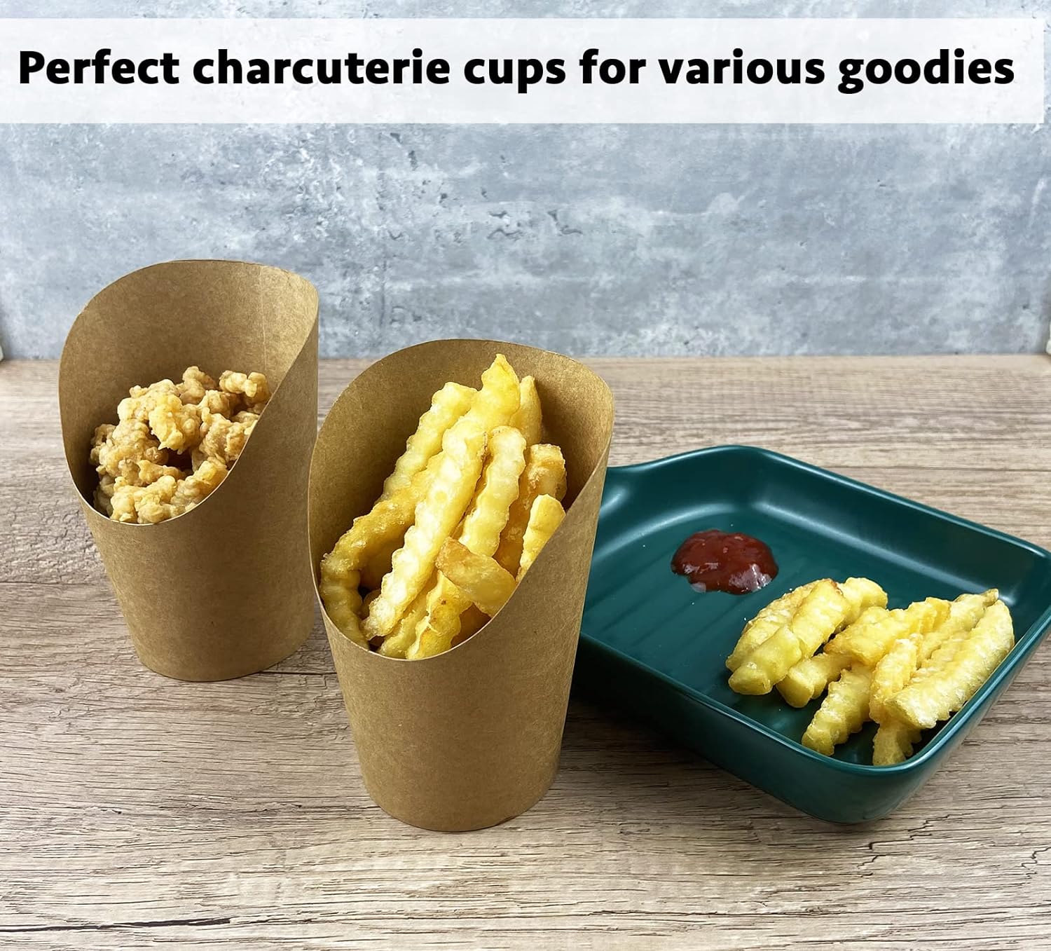 CAMKYDE 100 Pcs French Fries Cups for Parties and Events