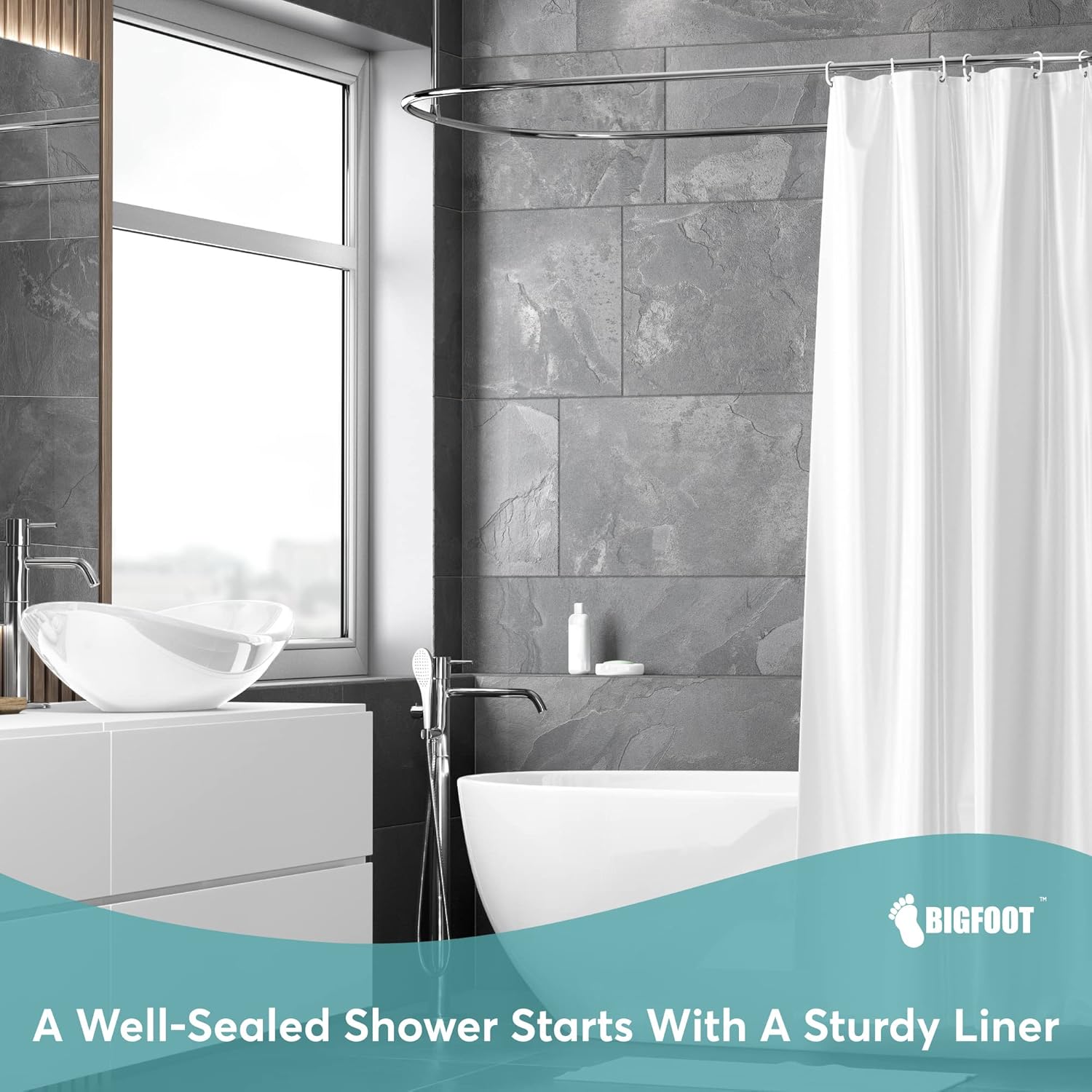BigFoot Shower Curtain Liner 72x72 Clear