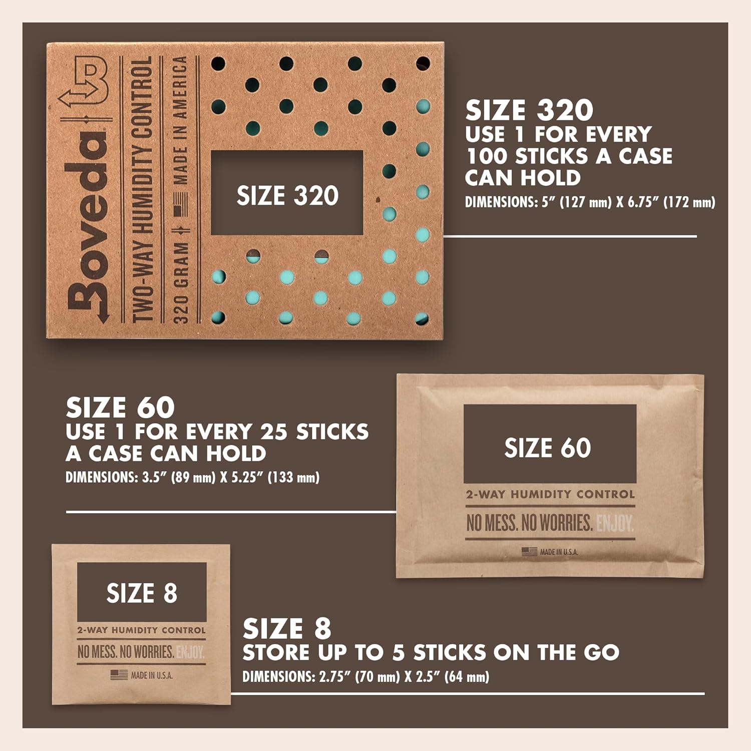 Boveda 72 Humidity Control Packs 4 Pack for Wood Humidifier Boxes