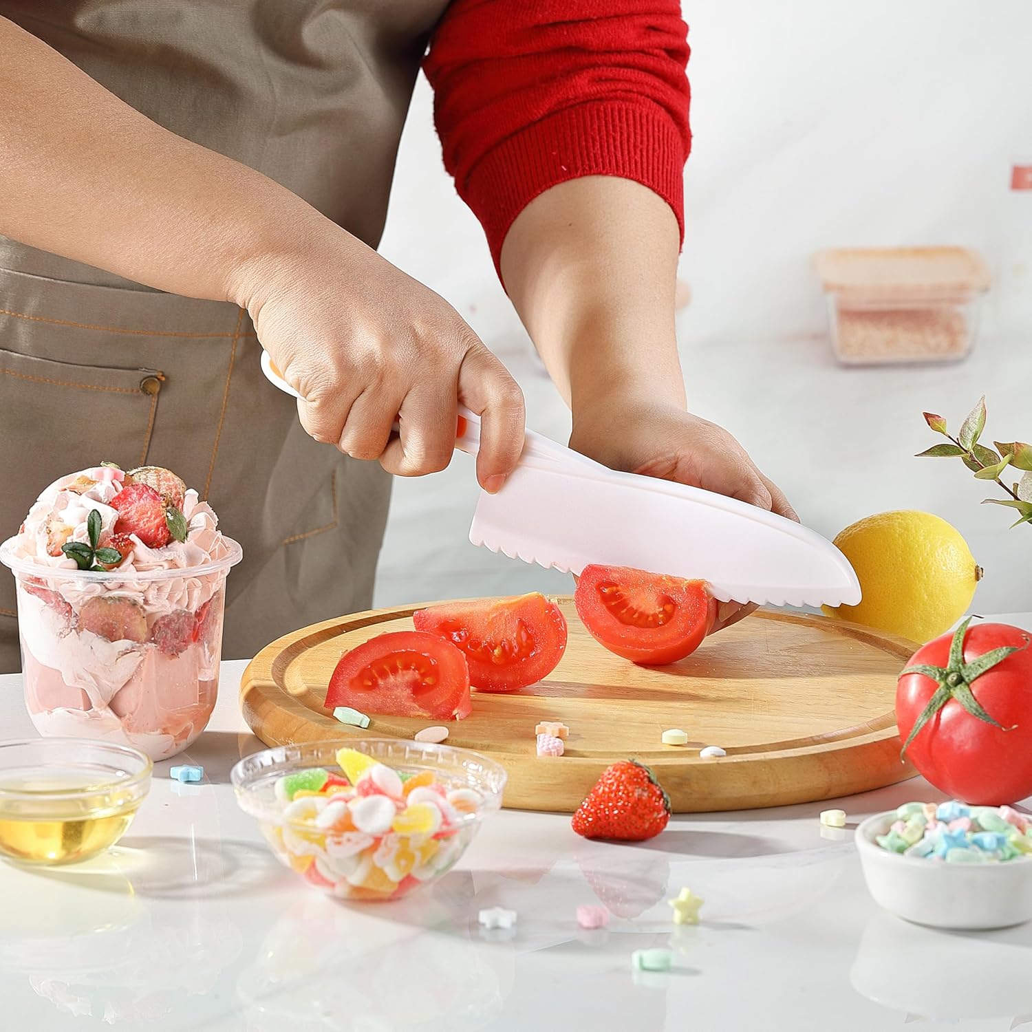 Toddler Knife Set with Serrated Edges for Safe Kids Cooking