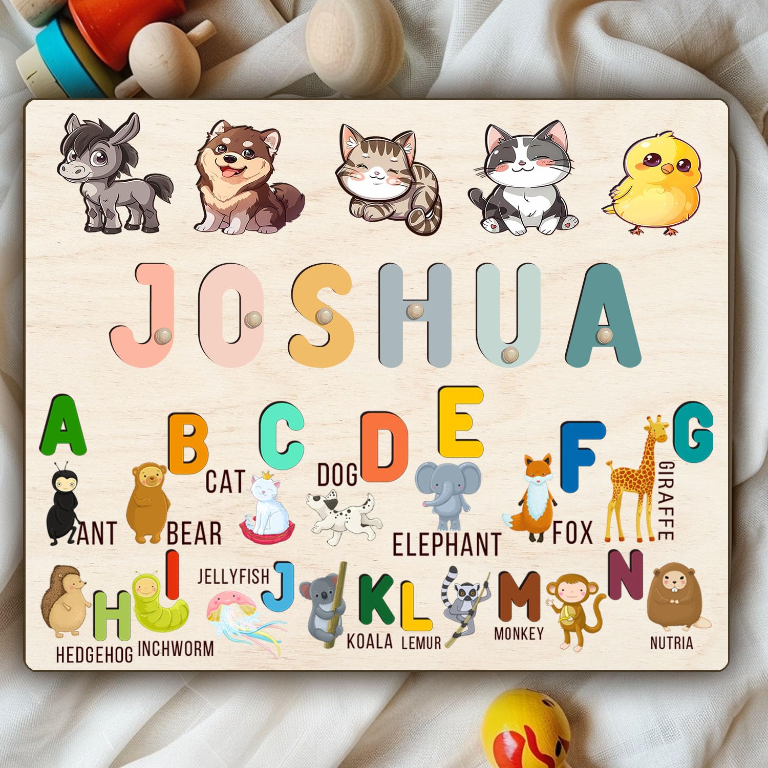 Personalized Wooden Name Puzzle for Toddlers