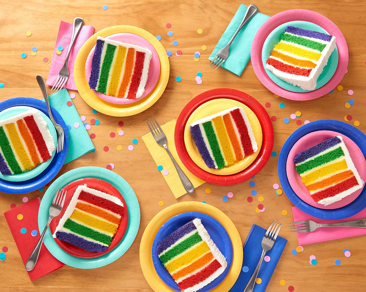 American Greetings 50 Count Rainbow Dessert Plates