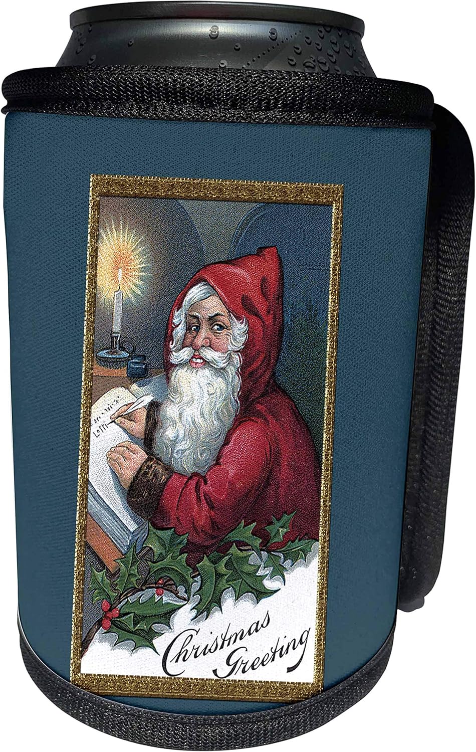 3dRose Can Cooler Wrap - Vintage Christmas Design