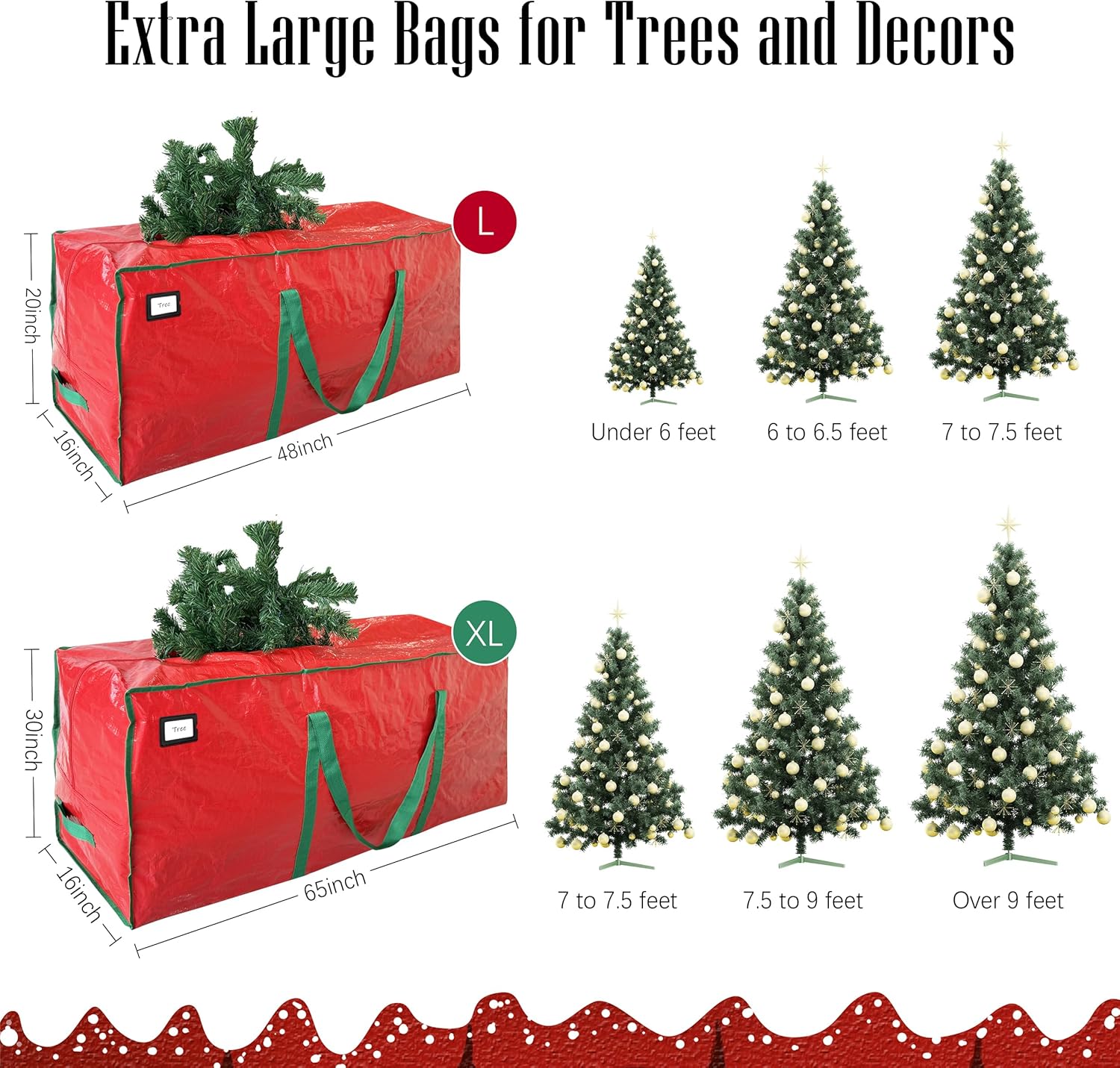 Cosy Family 75 ft Artificial Christmas Tree Storage Bag - Red