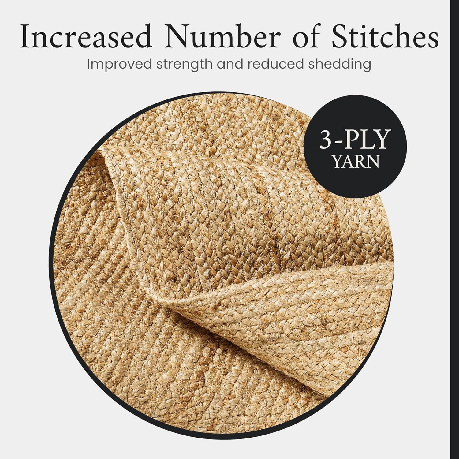 SpoiledHome Jute Rug 2x6 Natural Runner with Non-Slip Backing