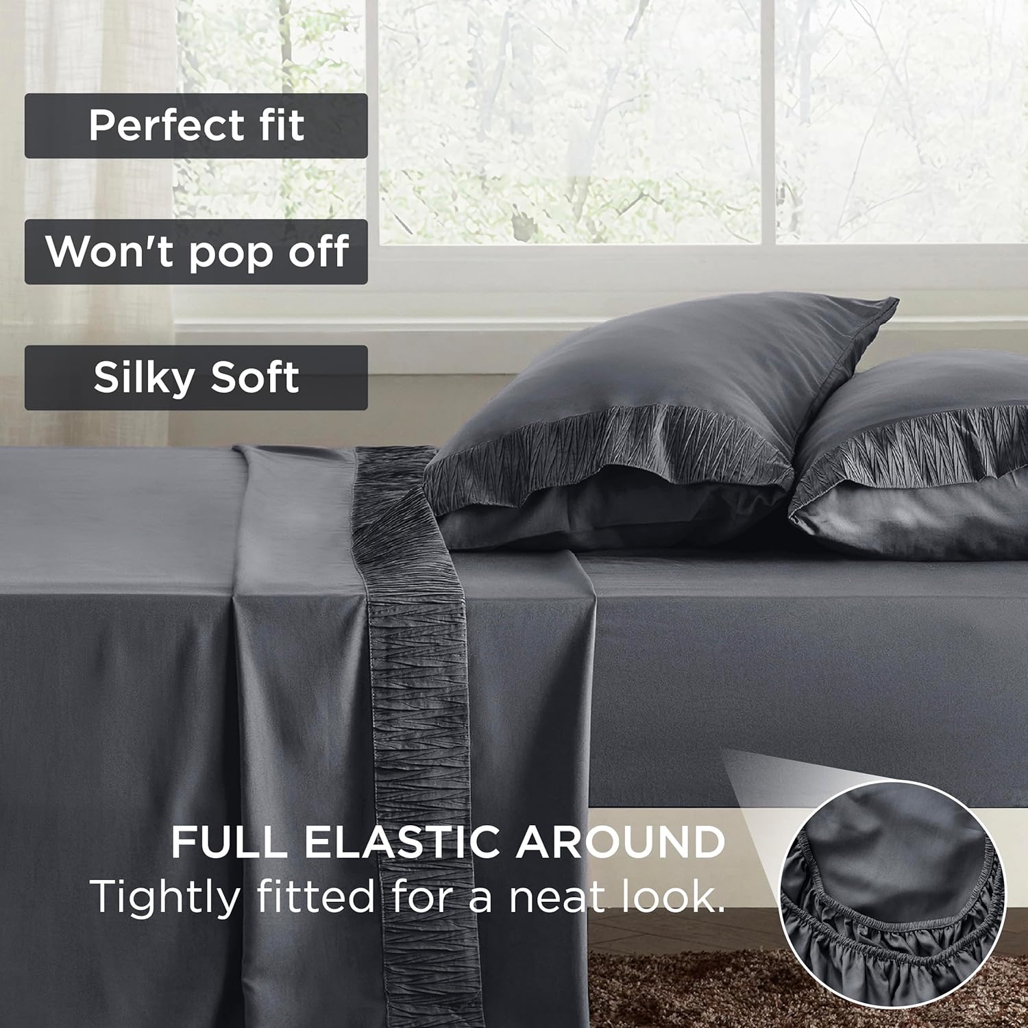 Bedsure Queen Sheet Set 4 Pieces Soft Microfiber Sheets