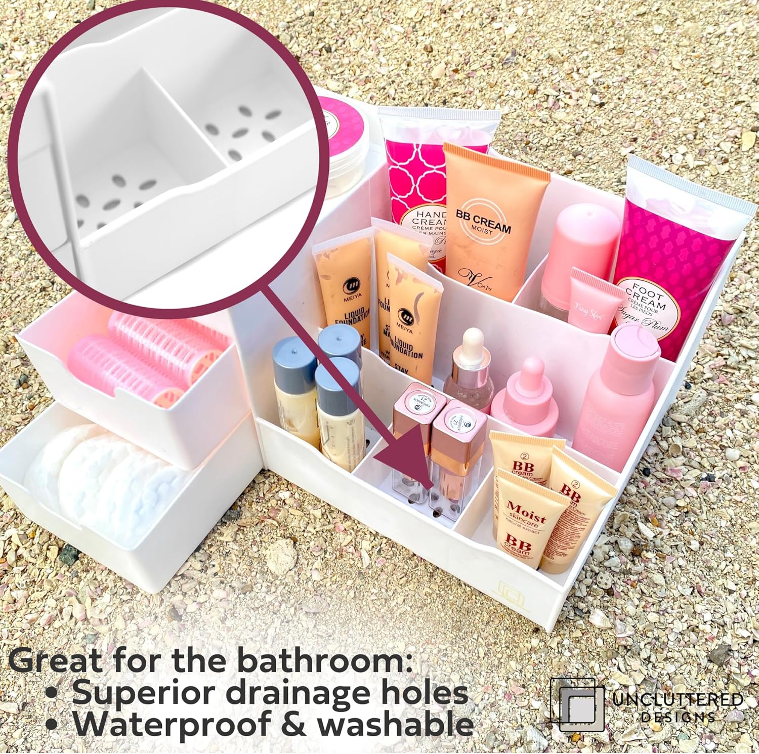 Uncluttered Designs Large Makeup Organizer for Vanity