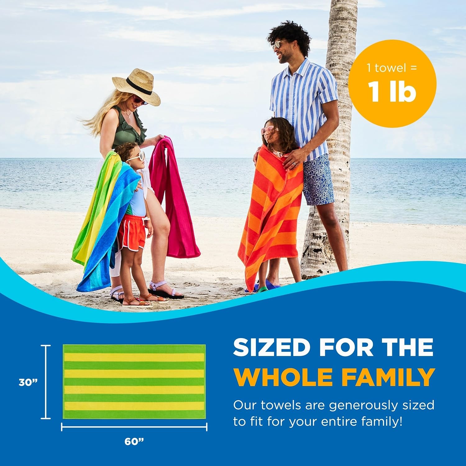 Kaufman - Soft Oversized Beach Towels 4 Pack