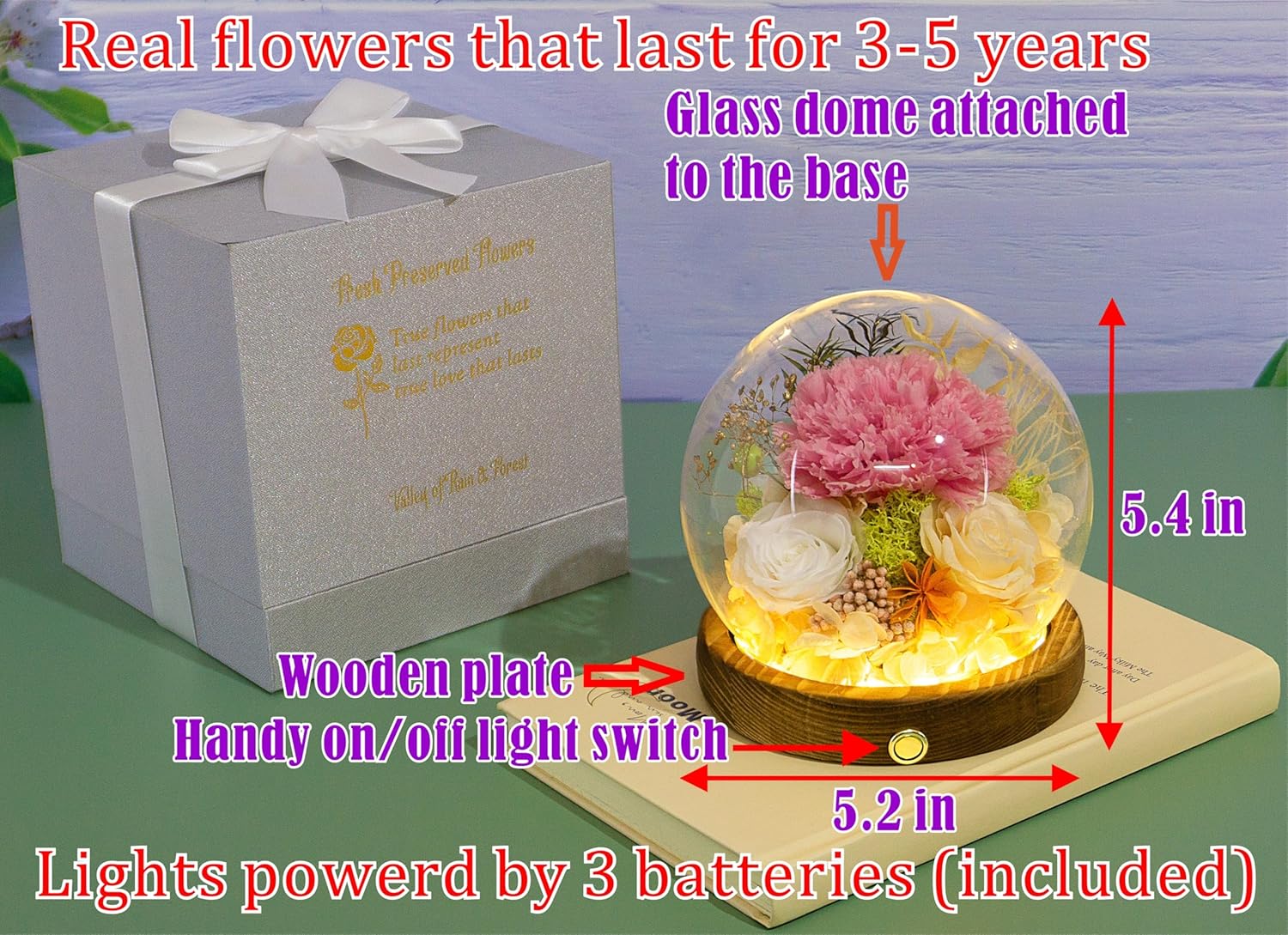 Valley of Rain Forest Preserved Flower Arrangement