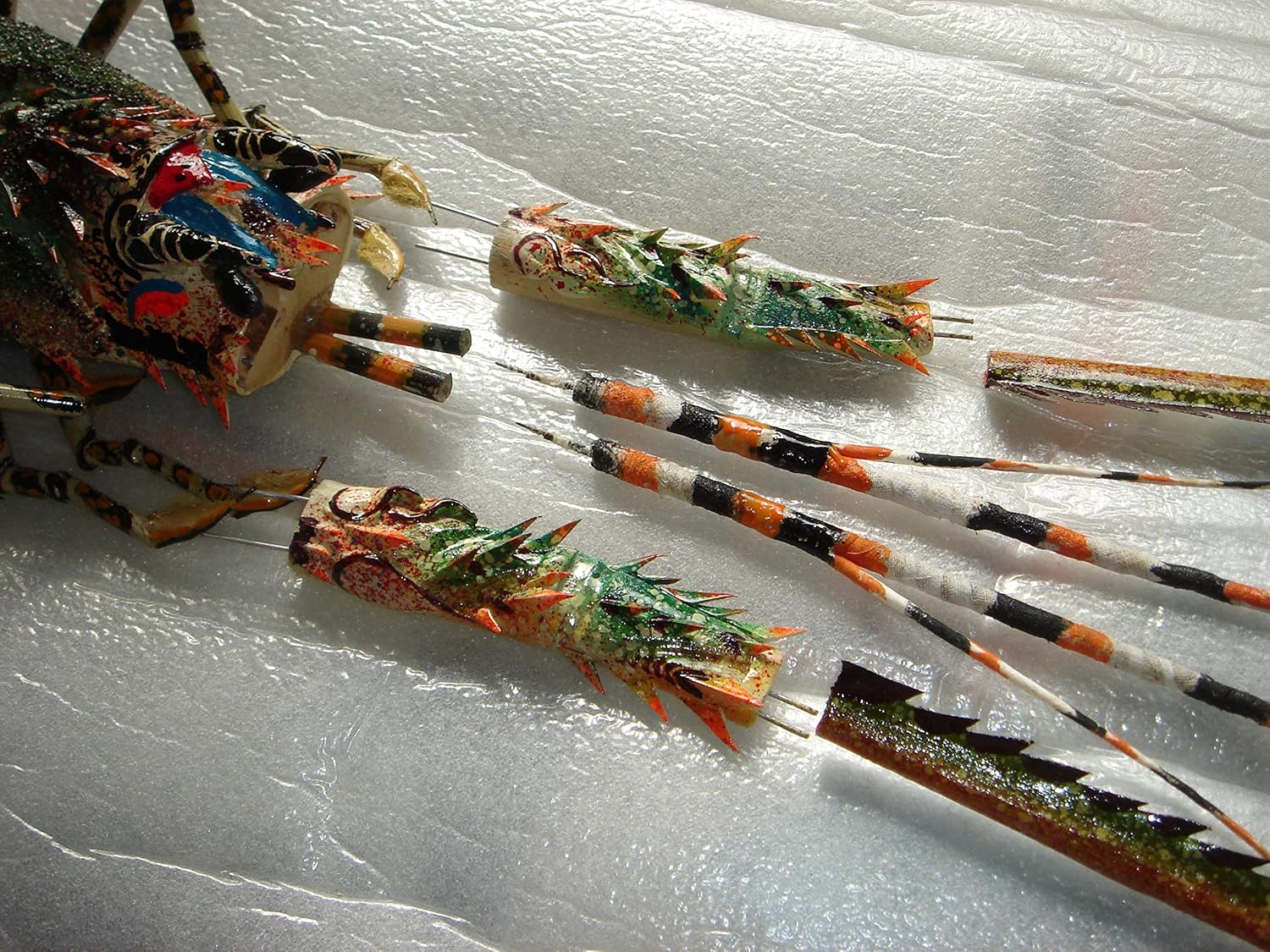 Super-Skin Handmade Bamboo Big Lobster Wall Sculpture 31 Inch