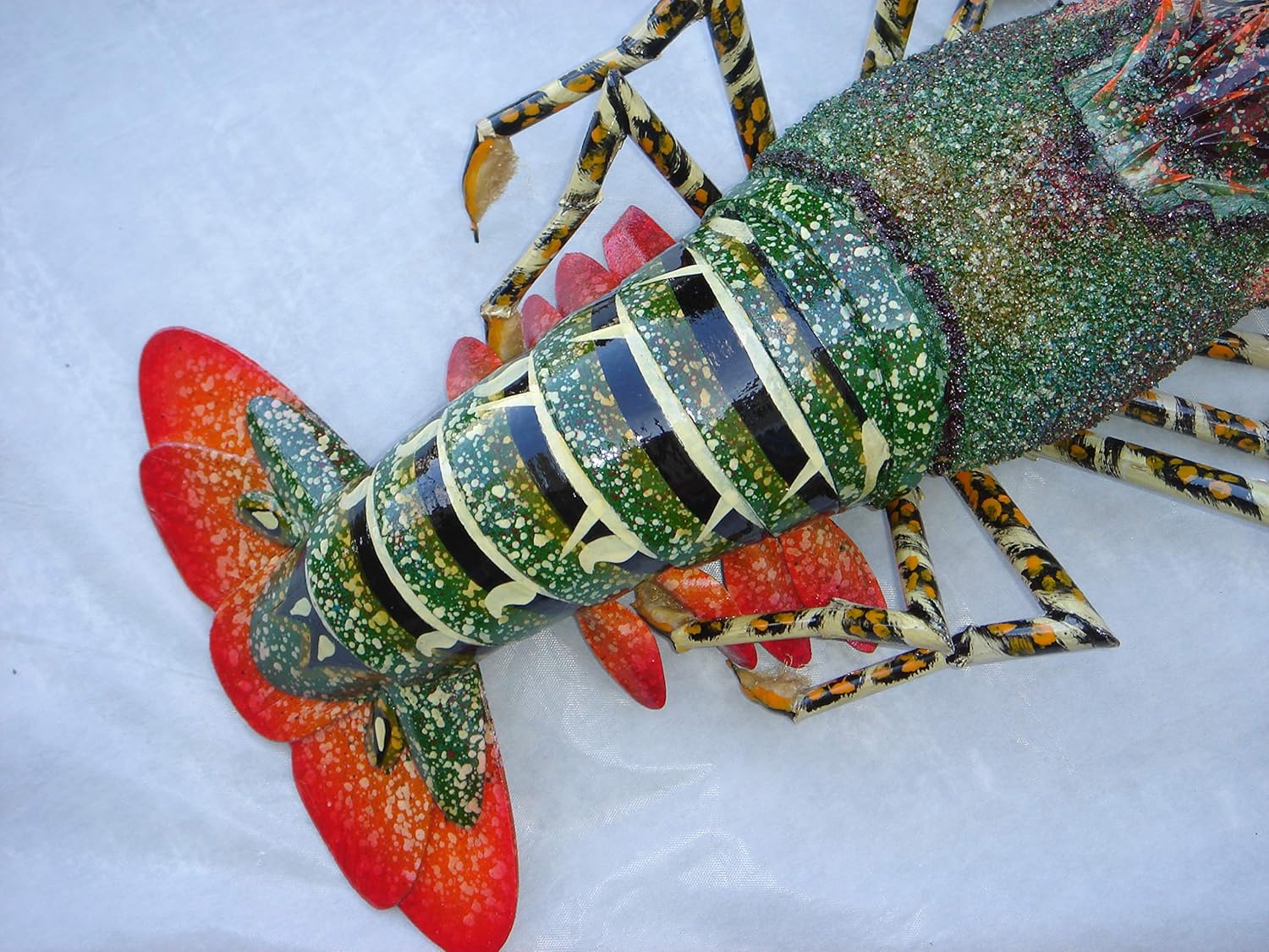 Super-Skin Handmade Bamboo Big Lobster Wall Sculpture 31 Inch