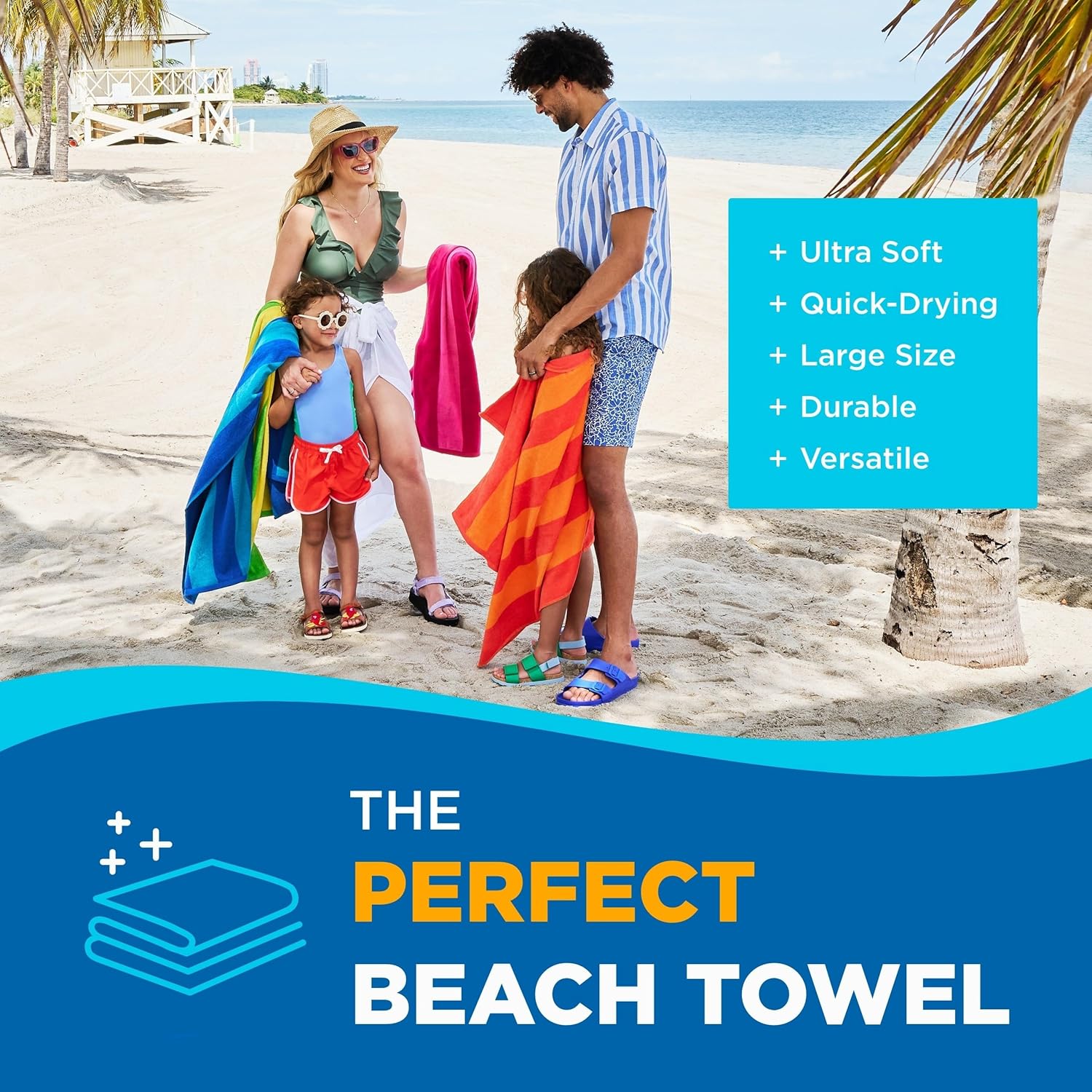 Kaufman - Soft Oversized Beach Towels 4 Pack