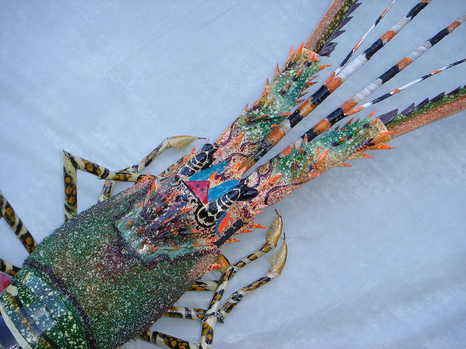 Super-Skin Handmade Bamboo Big Lobster Wall Sculpture 31 Inch