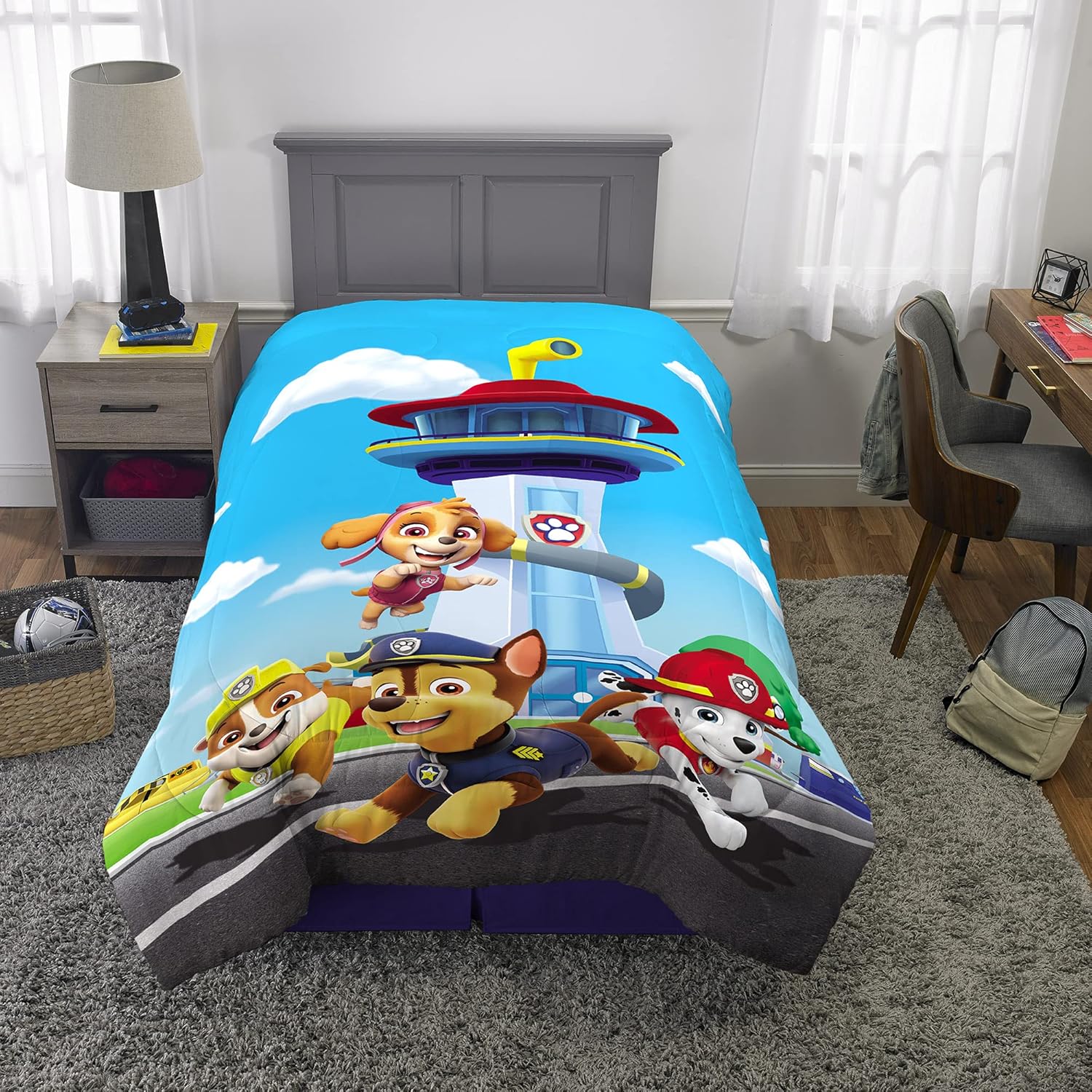 Franco Kids Bedding Reversible Microfiber Comforter with Paw Patrol Design
