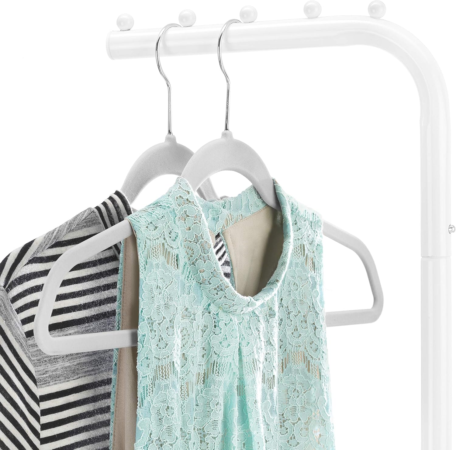 Whitmor Magnetic Laundry Valet Hanging Rod White