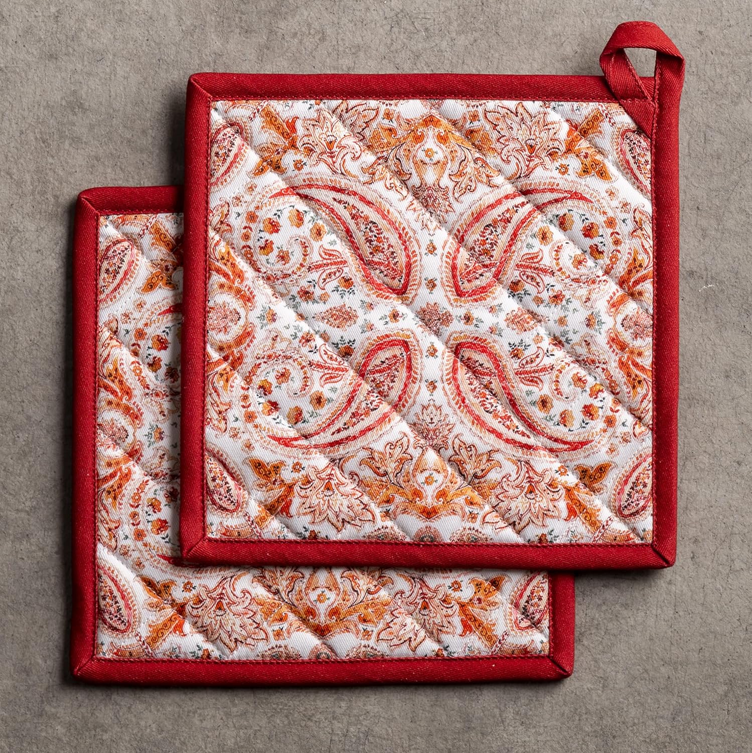 Maison d Hermine 100 Cotton Potholder Set of 2 8x8 Hot Pads