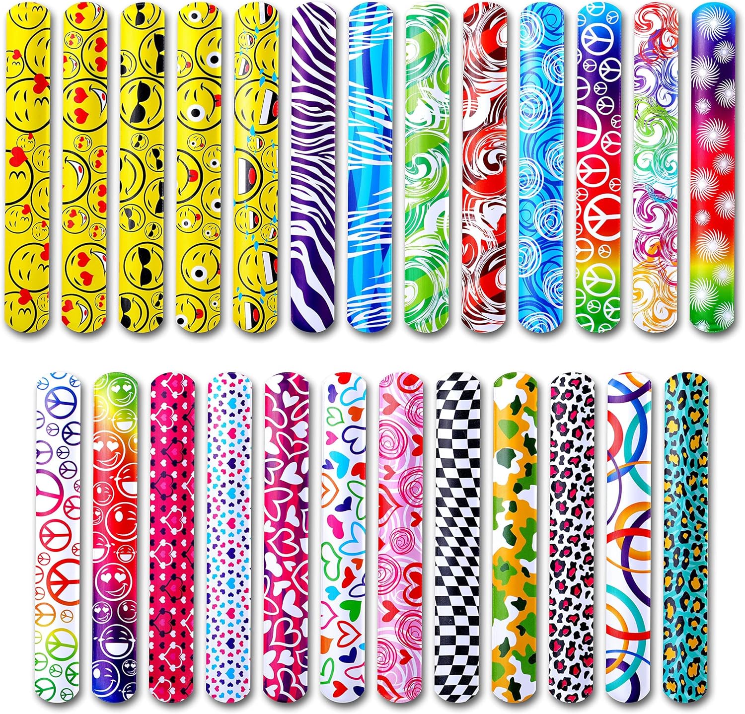 Giraffe Manufacturing 50-Pack Slap Bracelets for Kids