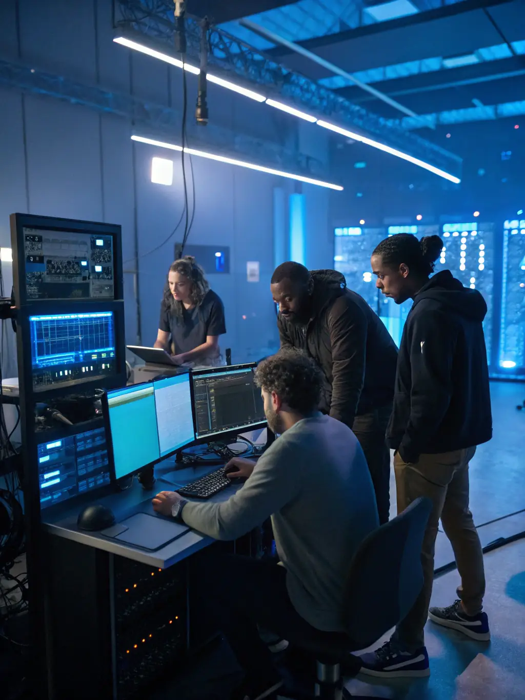 A visual representation of the technology industry, such as a tech startup office or a software development team, showcasing ApexSphere's role in driving technological advancements.