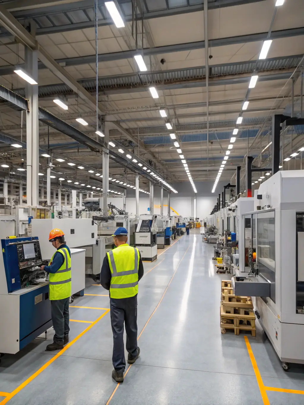 An image representing the manufacturing industry, such as a modern factory floor with automated systems, highlighting ApexSphere's contribution to enhancing manufacturing processes.